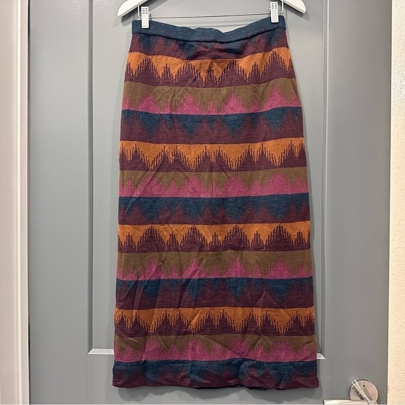 Peruvian Connection Pima cotton/alpaca/silk/wool blend western maxi skirt. Artsy - Picture 1 of 8